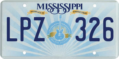 MS license plate LPZ326