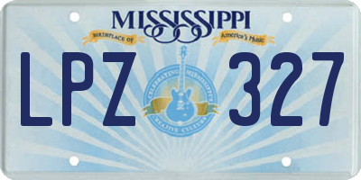 MS license plate LPZ327