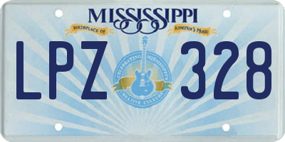 MS license plate LPZ328