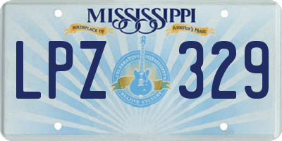 MS license plate LPZ329