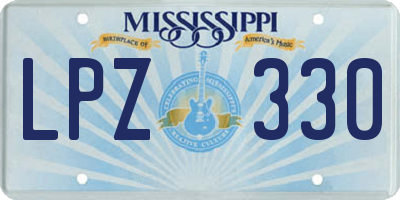 MS license plate LPZ330