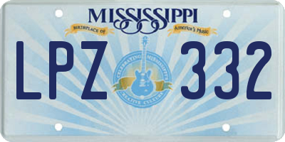 MS license plate LPZ332