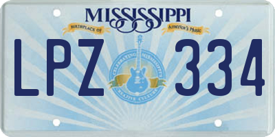 MS license plate LPZ334
