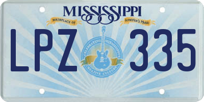 MS license plate LPZ335