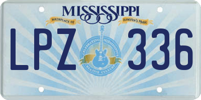 MS license plate LPZ336