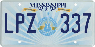 MS license plate LPZ337