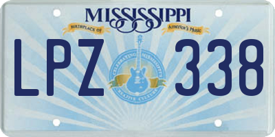 MS license plate LPZ338