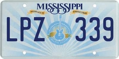 MS license plate LPZ339