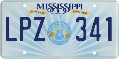MS license plate LPZ341