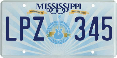 MS license plate LPZ345