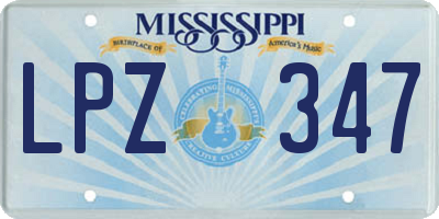MS license plate LPZ347