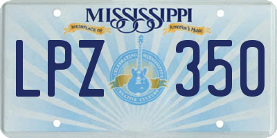 MS license plate LPZ350