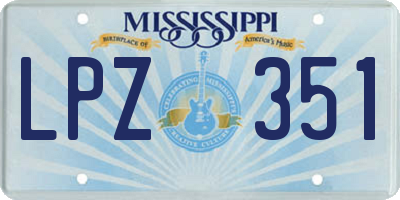 MS license plate LPZ351