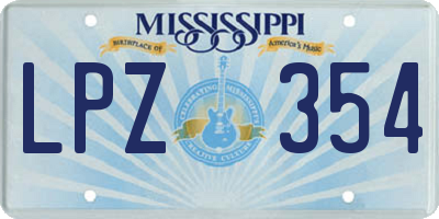 MS license plate LPZ354