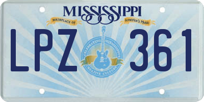 MS license plate LPZ361