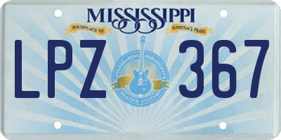 MS license plate LPZ367
