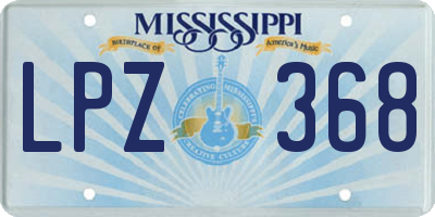 MS license plate LPZ368