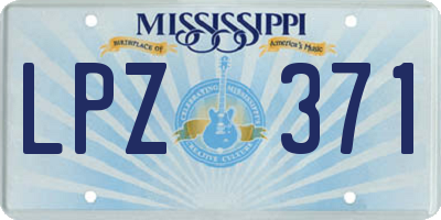 MS license plate LPZ371