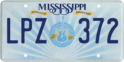MS license plate LPZ372