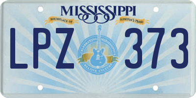 MS license plate LPZ373