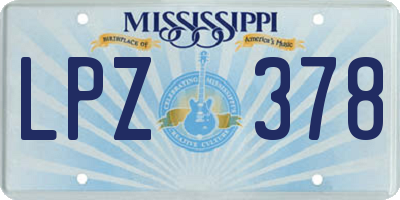 MS license plate LPZ378