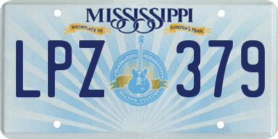 MS license plate LPZ379