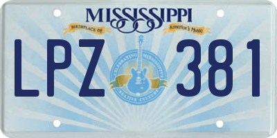MS license plate LPZ381
