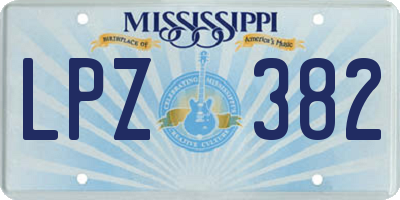 MS license plate LPZ382