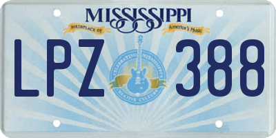 MS license plate LPZ388