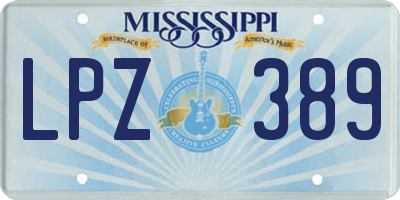 MS license plate LPZ389