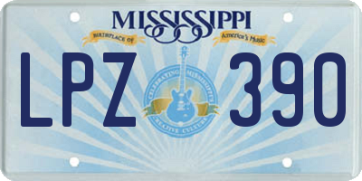 MS license plate LPZ390