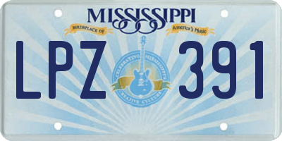 MS license plate LPZ391