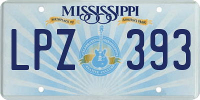 MS license plate LPZ393