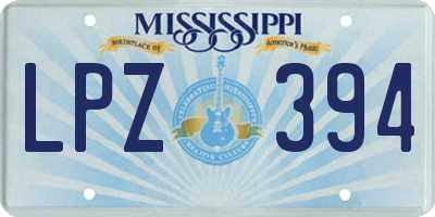 MS license plate LPZ394