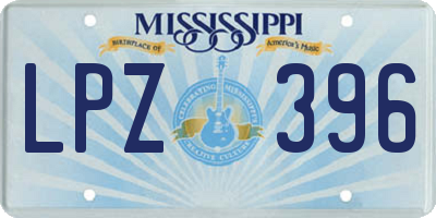 MS license plate LPZ396