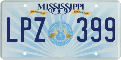 MS license plate LPZ399