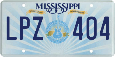 MS license plate LPZ404