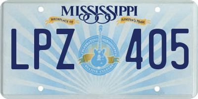 MS license plate LPZ405