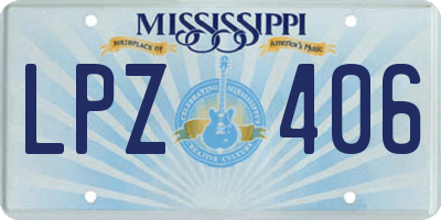 MS license plate LPZ406