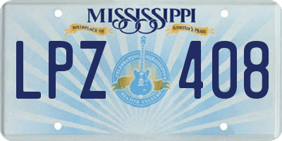 MS license plate LPZ408