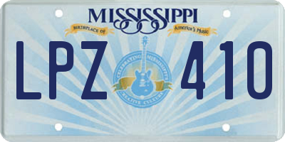 MS license plate LPZ410