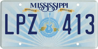 MS license plate LPZ413