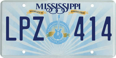 MS license plate LPZ414