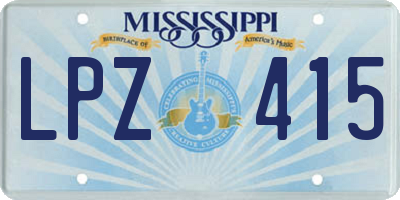 MS license plate LPZ415