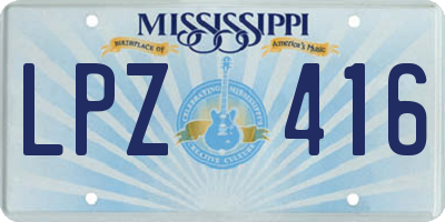 MS license plate LPZ416