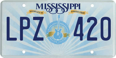 MS license plate LPZ420
