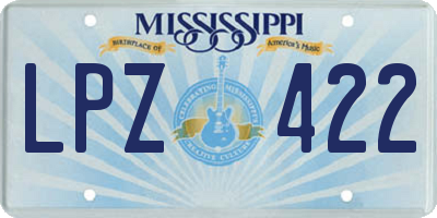 MS license plate LPZ422