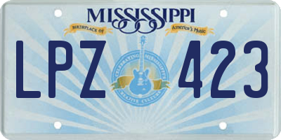 MS license plate LPZ423