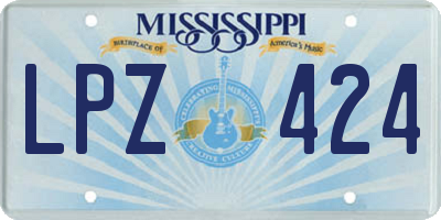 MS license plate LPZ424