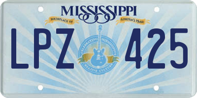 MS license plate LPZ425